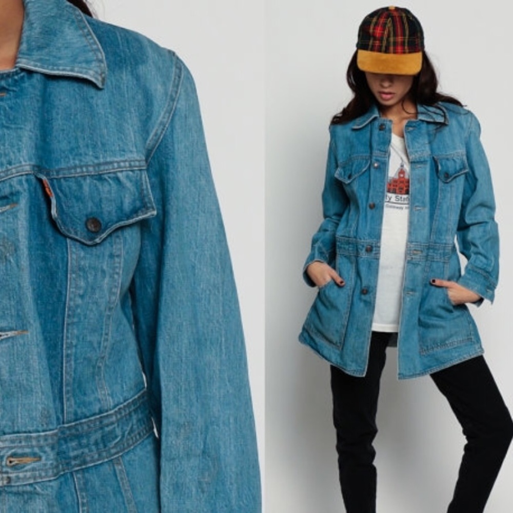 Levi's Blue Denim Trench Coat